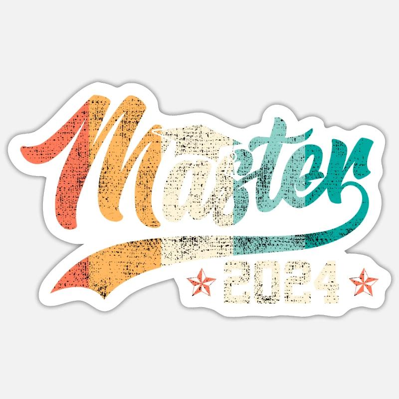 Master 2024 Masterabschluss Bestanden - Sticker Größe S (10 x 10 cm) - Mattweiß