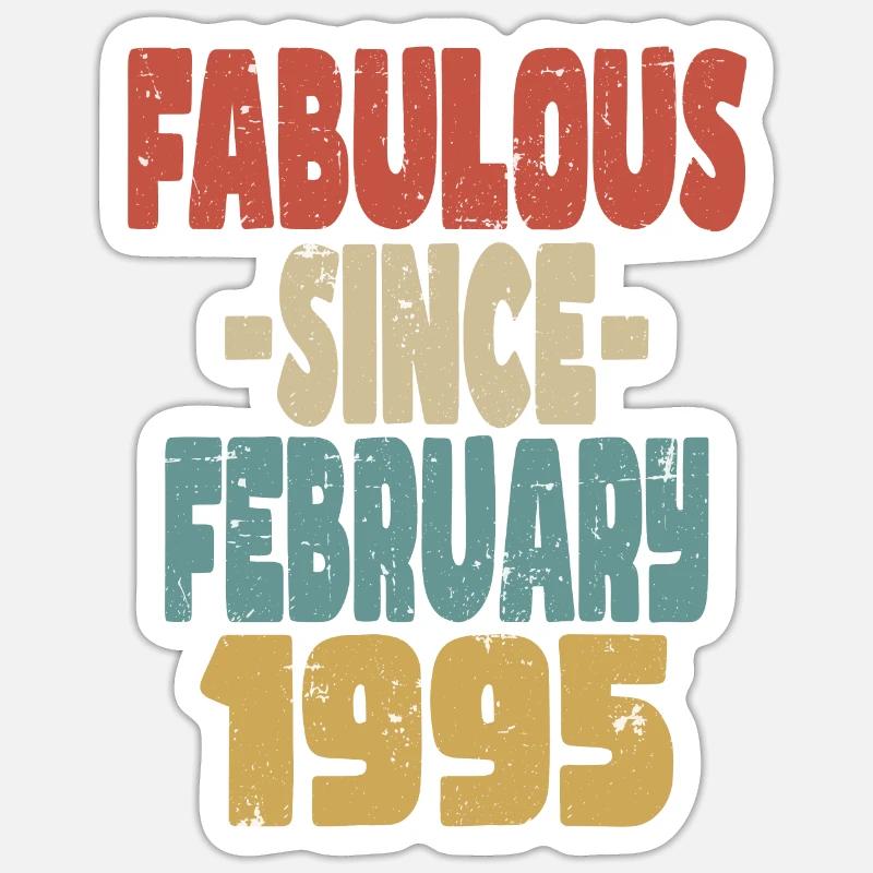 Fabuleux Février 1995 - Sticker taille S (10 x 10 cm) - blanc mat