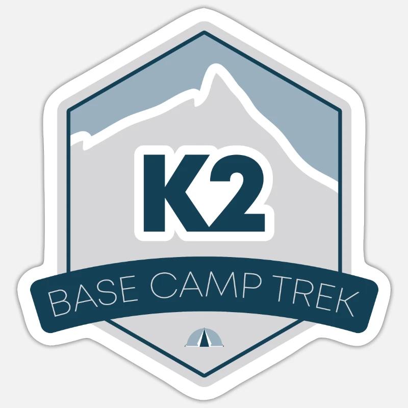 K2 Base Camp Trek - Sticker size S (10 x 10 cm) - white matte