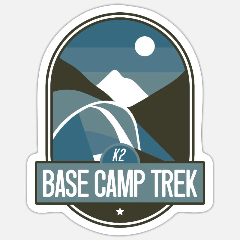 K2 Base Camp Trek - Sticker size S (10 x 10 cm) - white matte