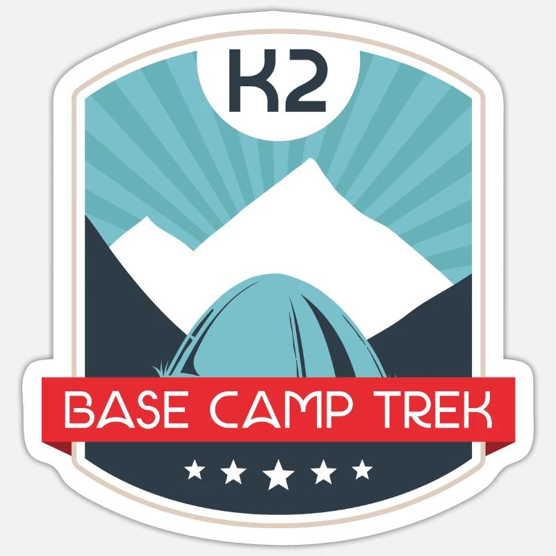 K2 Base Camp Trek - Sticker size S (10 x 10 cm) - white matte