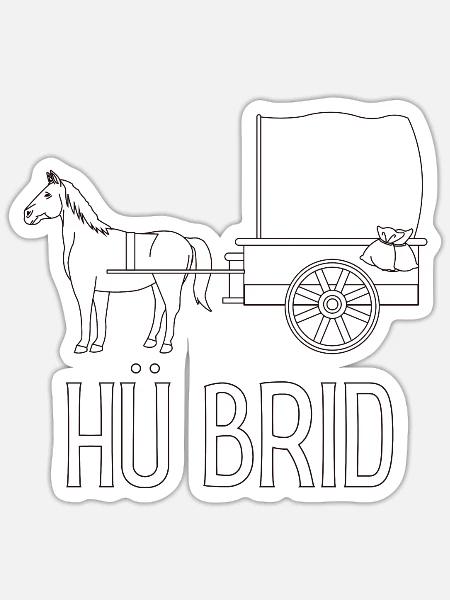 Hü Brid - Lustiges Hybrid Auto - Pferd Spruch - Sticker Größe S (10 x 10 cm) - Mattweiß