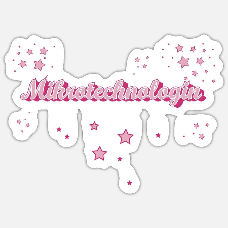 Techniker Abschluss-Geschenk Mikrotechnologin - Sticker Größe S (10 x 10 cm) - Mattweiß