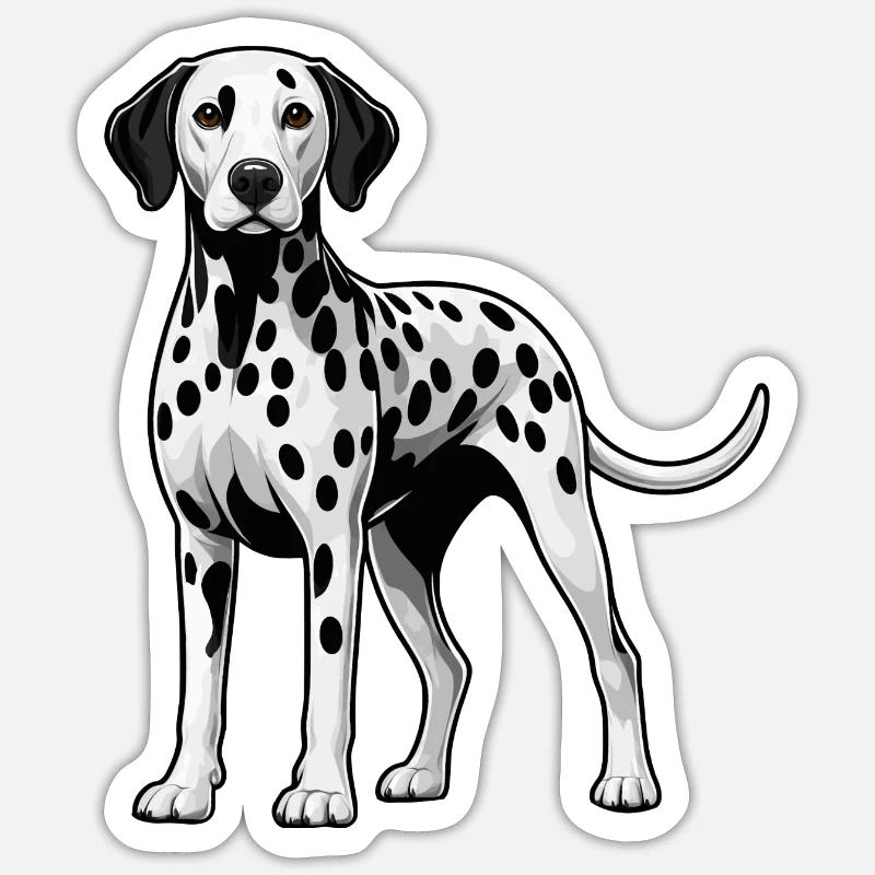 Dalmatiner - Sticker Größe S (10 x 10 cm) - Mattweiß