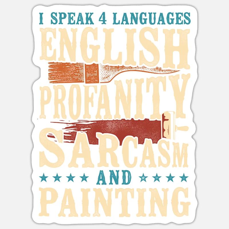 House Painter Decorator I Speak 4 Sticker size S (10 x 10 cm)