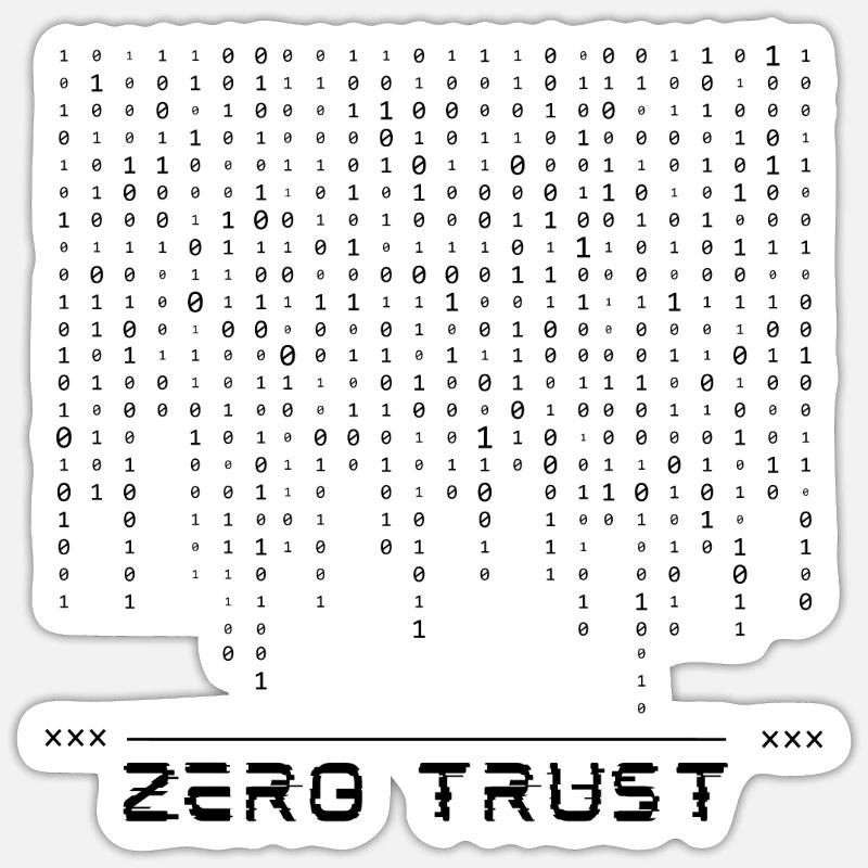 Code binaire Zero Trust Sticker taille S (10 x 10 cm)