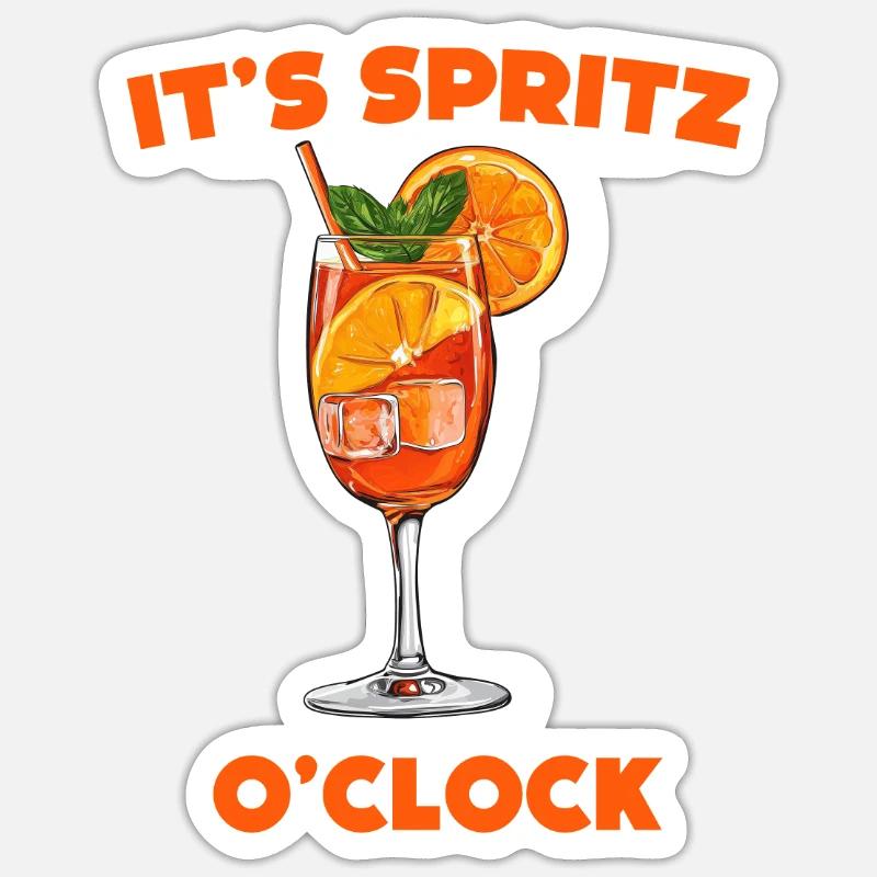 C’est Spritz O Clock - Sticker taille S (10 x 10 cm) - blanc mat