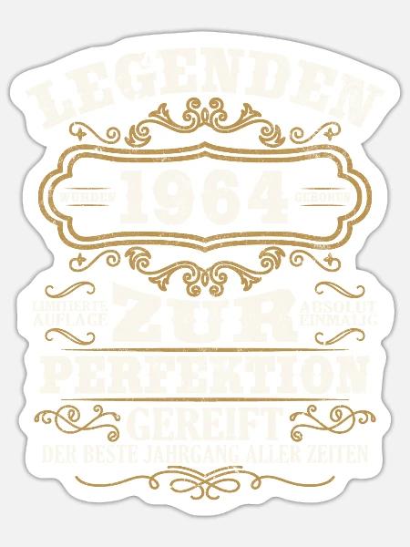Legenden 1964 Jahrgang Geschenk Geburtstag - Sticker Größe S (10 x 10 cm) - Mattweiß