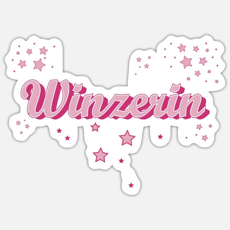 Weinbauer Abschluss-Geschenk Winzerin - Sticker Größe S (10 x 10 cm) - Mattweiß