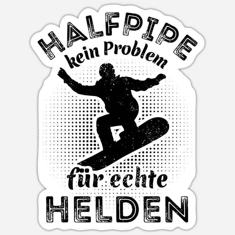 Snowboard, Halfpipe, Wintersport, echte Helden Sticker Größe S (10 x 10 cm)