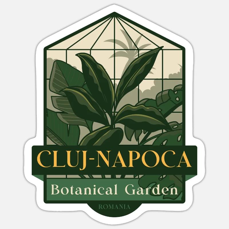 Jardin botanique de Cluj-Napoca - Roumanie - Sticker taille S (10 x 10 cm) - blanc mat