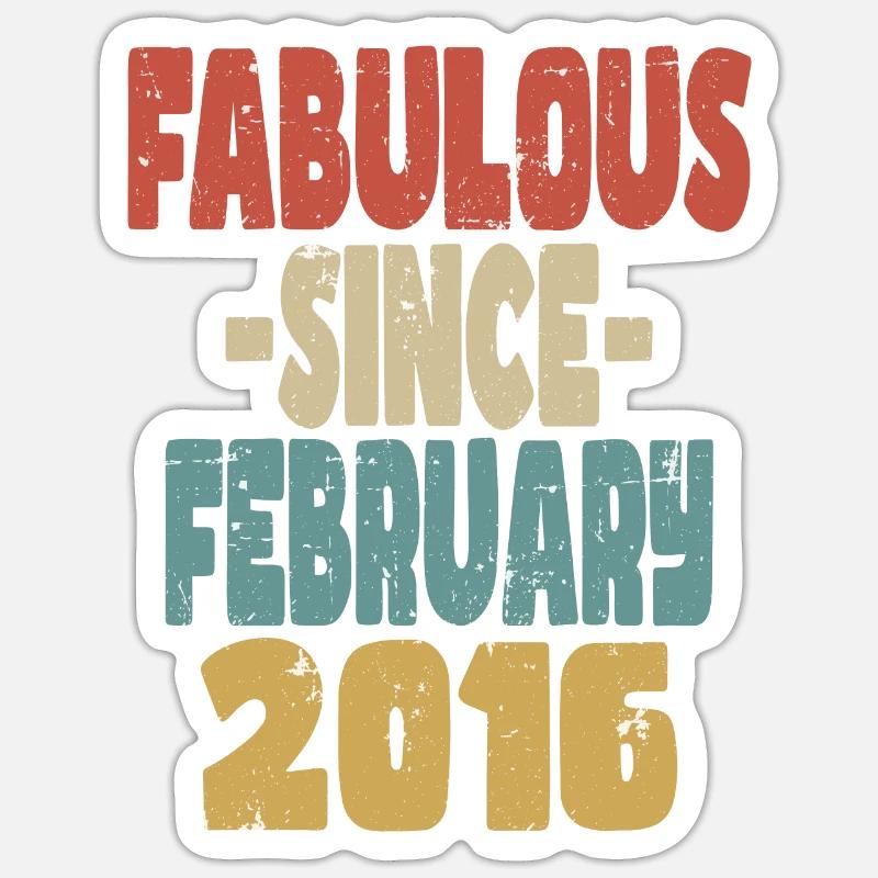 Fabuleux Février 2016 - Sticker taille S (10 x 10 cm) - blanc mat