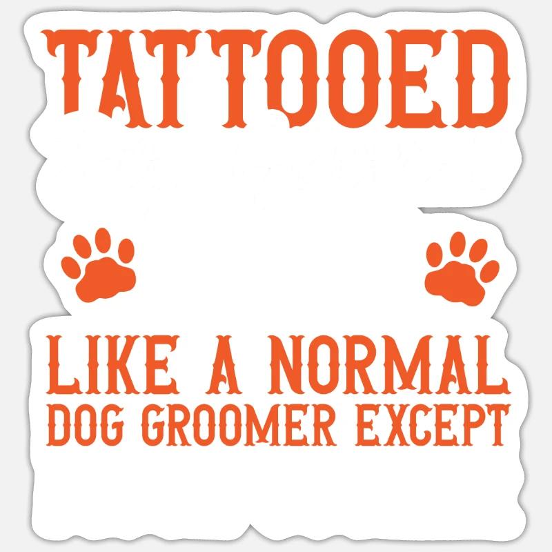 Salon de coiffure pour chiens - Sticker taille S (10 x 10 cm) - blanc mat