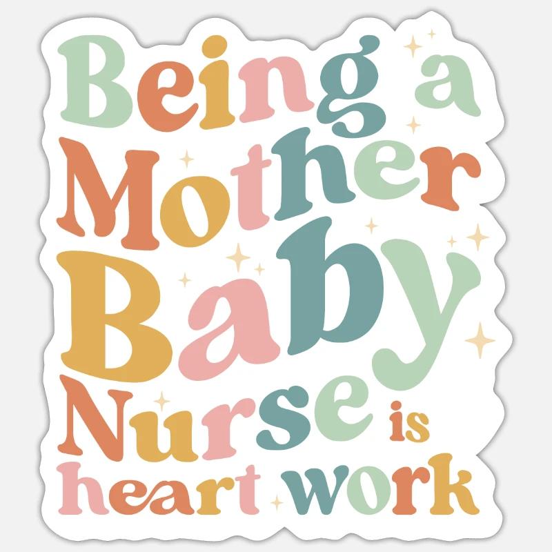 Infirmière Bébé Maternité Infirmière - Sticker taille S (10 x 10 cm) - blanc mat