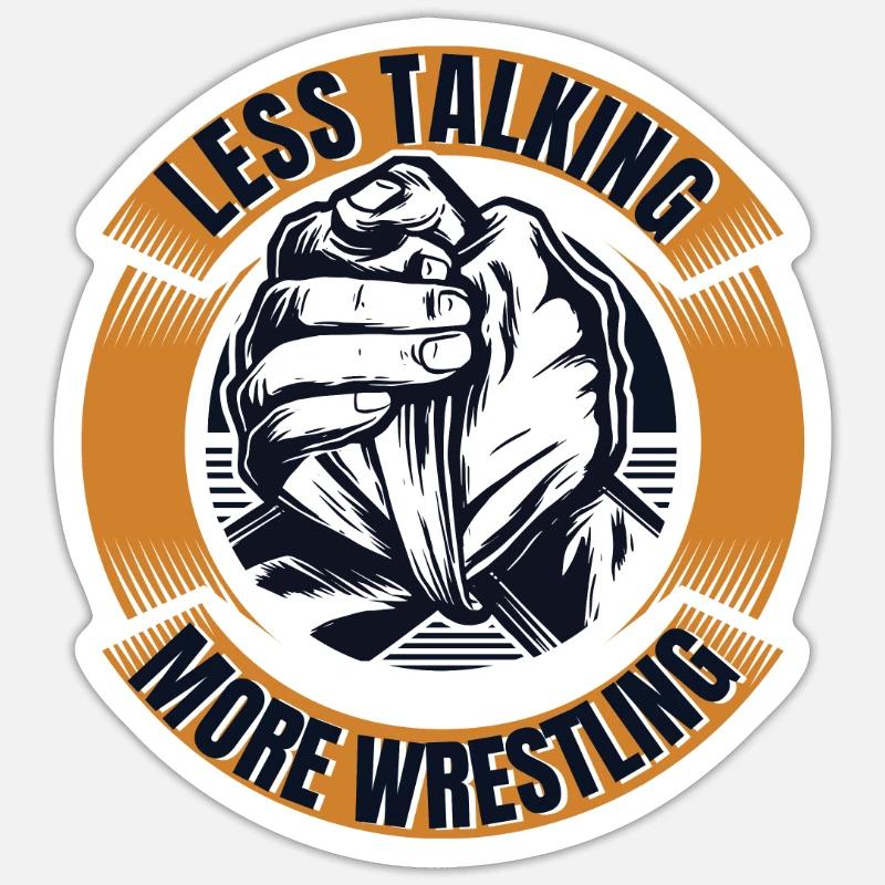 Less Talking More Wrestling Exercise Trainer Arm Sticker size S (10 x 10 cm)