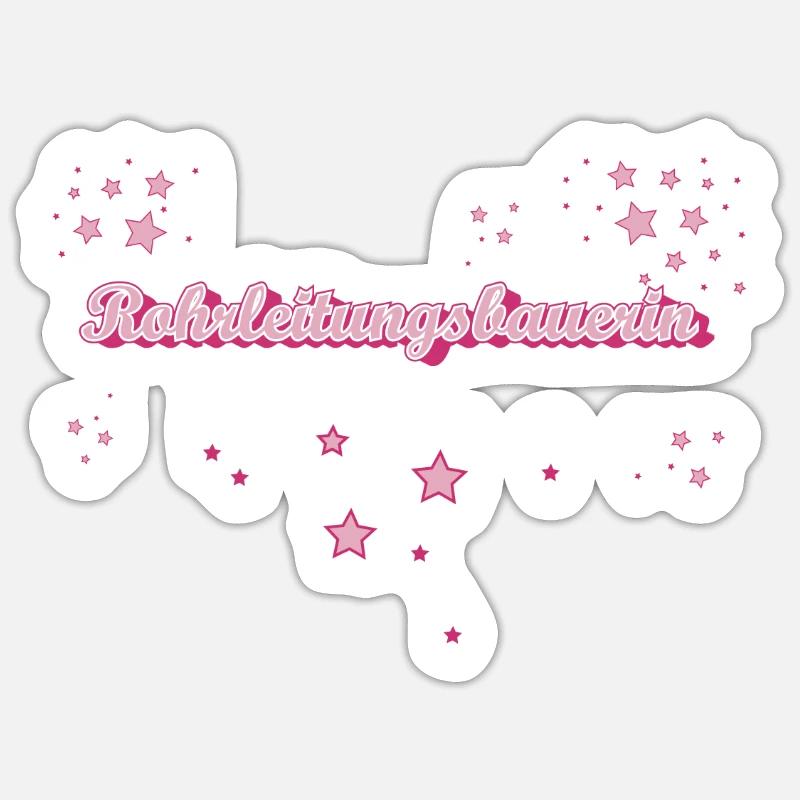 Beruf Abschluss-Geschenk Rohrleitungsbauerin - Sticker Größe S (10 x 10 cm) - Mattweiß