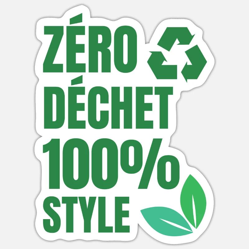 zéro déchet écologie Sticker taille S (10 x 10 cm)