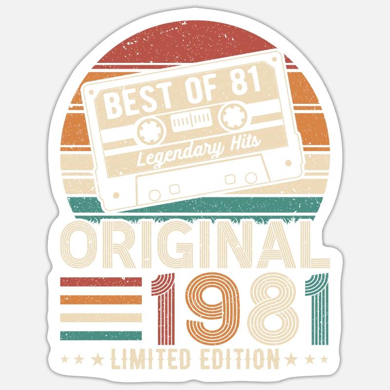 Légendes du millésime 1981 - Sticker taille S (10 x 10 cm) - blanc mat