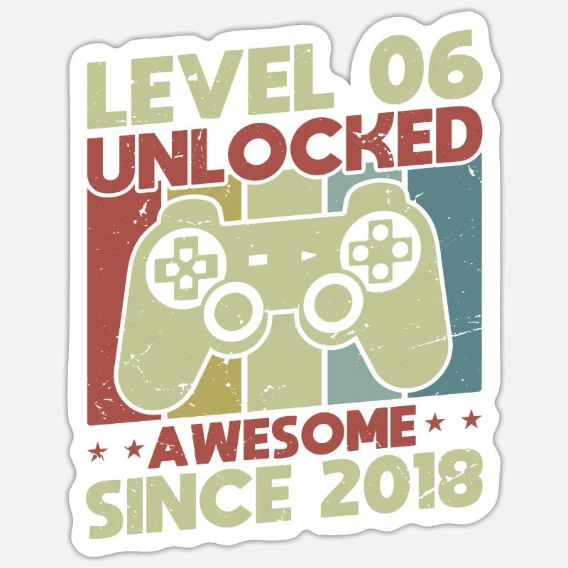 Level 6 Unlocked - Sticker size S (10 x 10 cm) - white matte