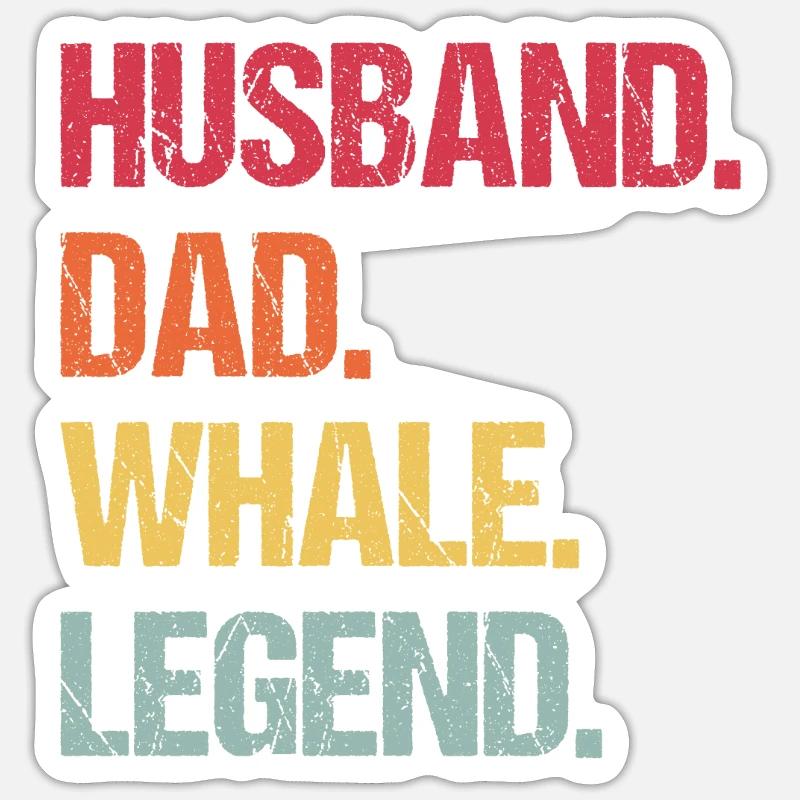 Ehemann Papa Wal-Legende - Sticker Größe S (10 x 10 cm) - Mattweiß