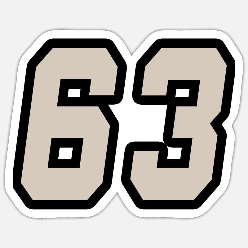 Nummer dreiundsechzig 63 - Sticker Größe S (10 x 10 cm) - Mattweiß
