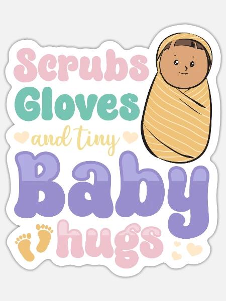 Krankenschwester Baby Entbindungsschwester - Sticker Größe S (10 x 10 cm) - Mattweiß