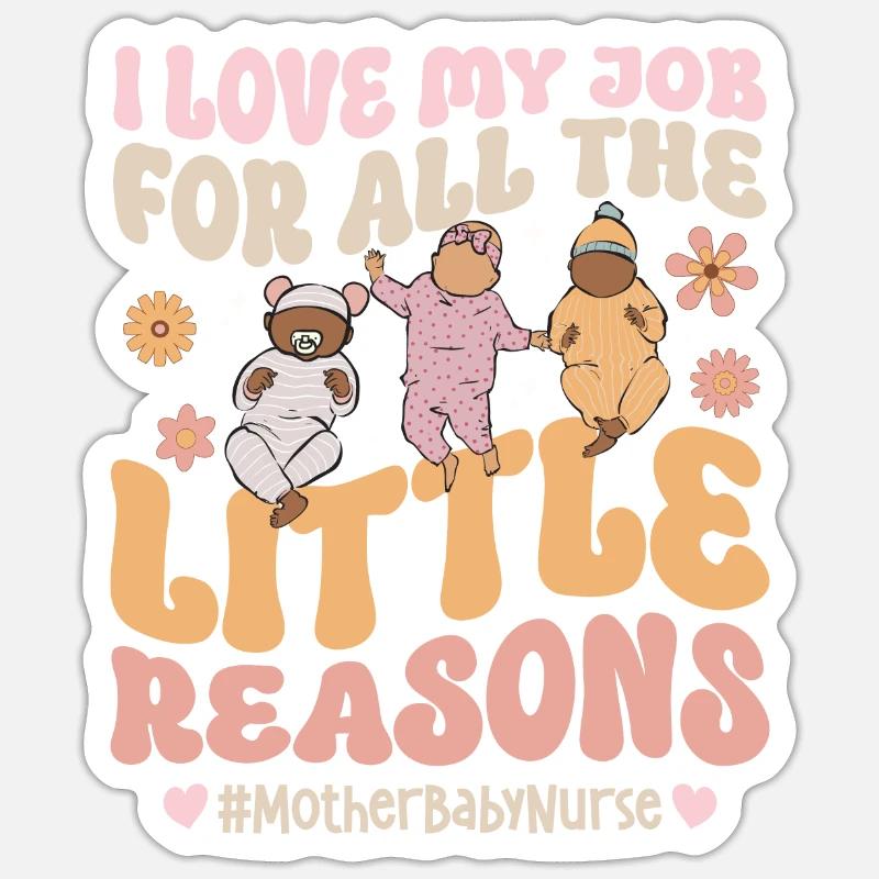 Infirmière Bébé Maternité Infirmière - Sticker taille S (10 x 10 cm) - blanc mat