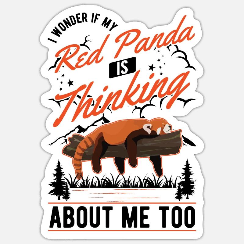 Roter Panda Geschenk Red Panda - Sticker Größe S (10 x 10 cm) - Mattweiß