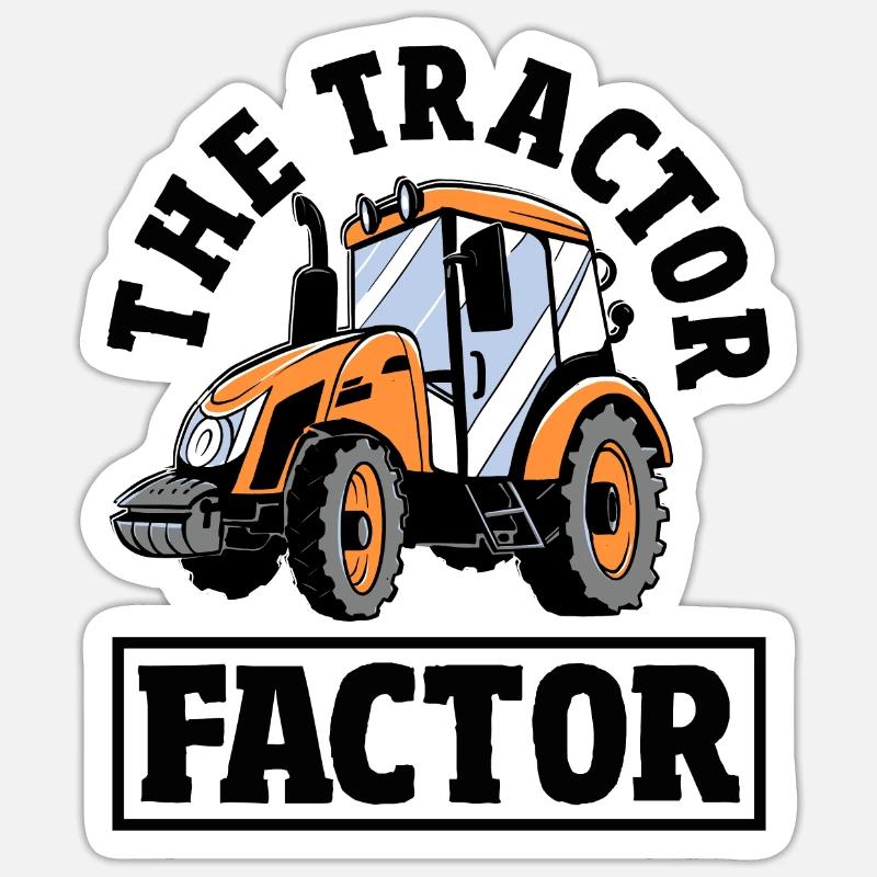 The Tractor Factor - Sticker size S (10 x 10 cm) - white matte