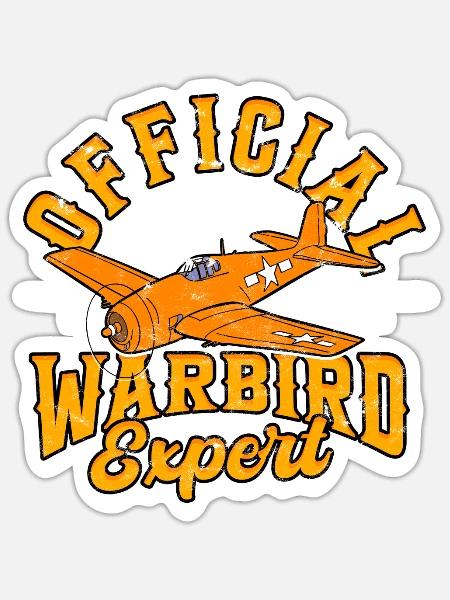 Modellflieger Official Warbird Expert - Sticker Größe S (10 x 10 cm) - Mattweiß