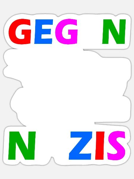 Gegen nazis faust - Sticker Größe S (10 x 10 cm) - Mattweiß