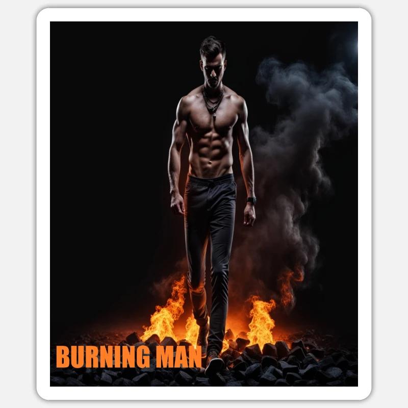 Burning Man3 Sticker Größe S (10 x 10 cm)