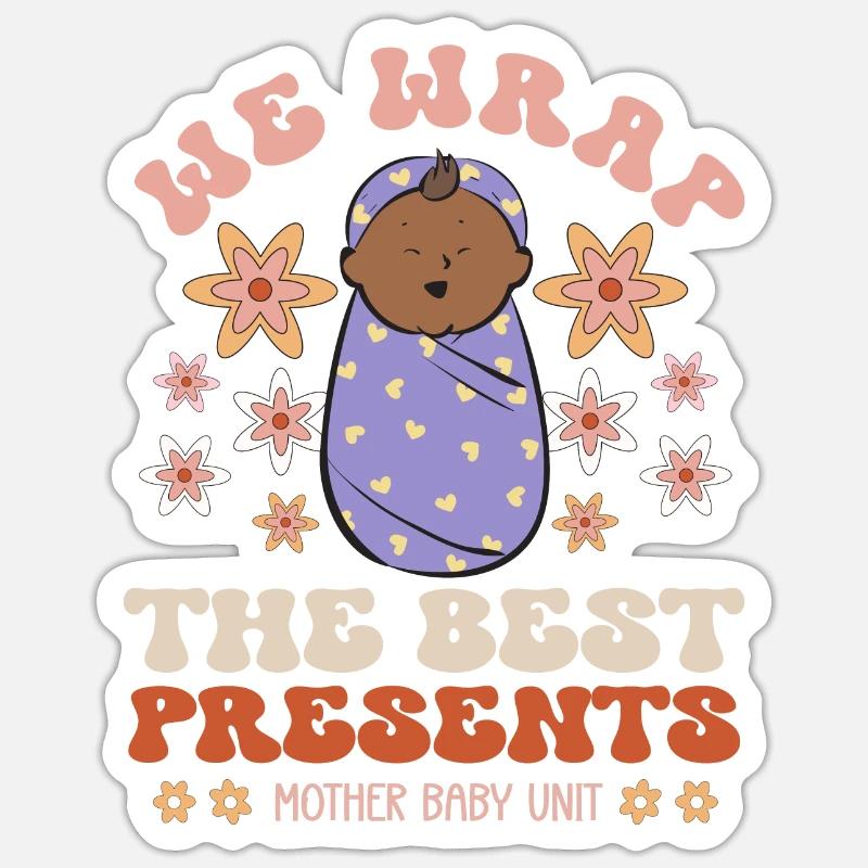 Infirmière Bébé Maternité Infirmière - Sticker taille S (10 x 10 cm) - blanc mat