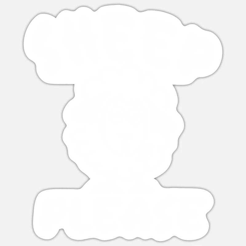 Schaf bitte - Sticker Größe S (10 x 10 cm) - Mattweiß