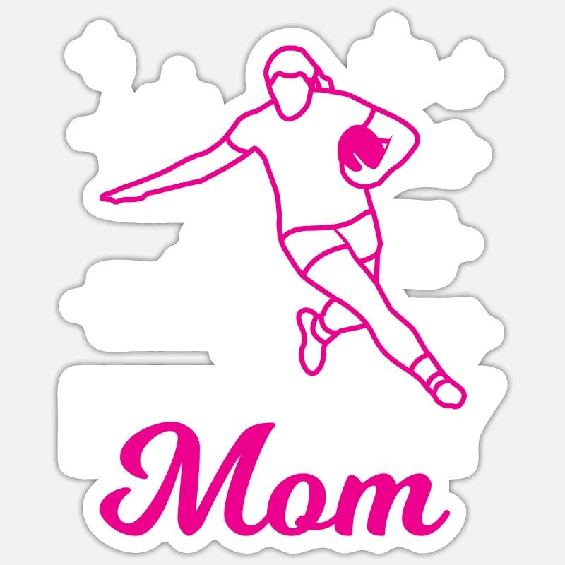 Rugby Mutter - Sticker Größe S (10 x 10 cm) - Mattweiß