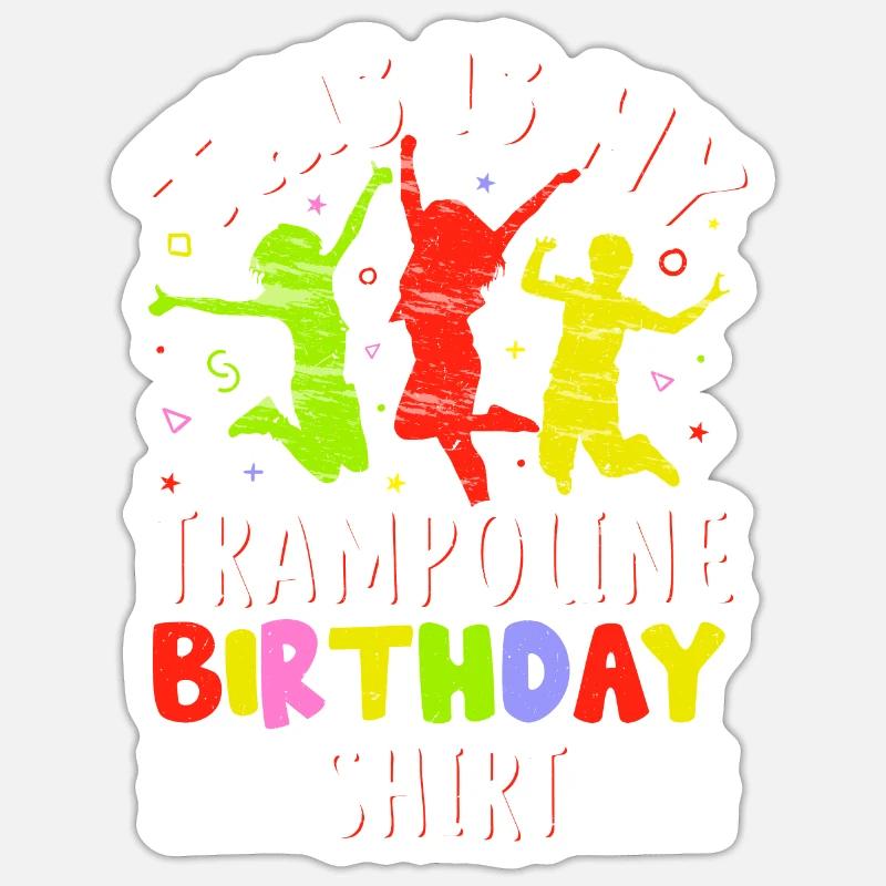 Fête d’anniversaire trampoline - Sticker taille S (10 x 10 cm) - blanc mat