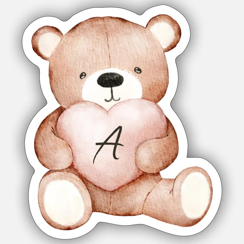 Teddy A - Sticker size S (10 x 10 cm) - white matte
