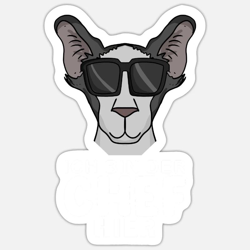 Chef Spruch Anführer Hund Sticker Größe S (10 x 10 cm)