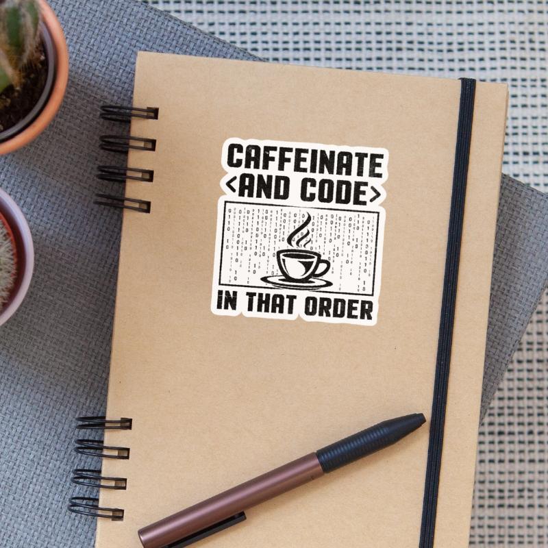 Coffee Coding Programmer Coder Developer Nerd Coff Sticker size S (10 x 10 cm)