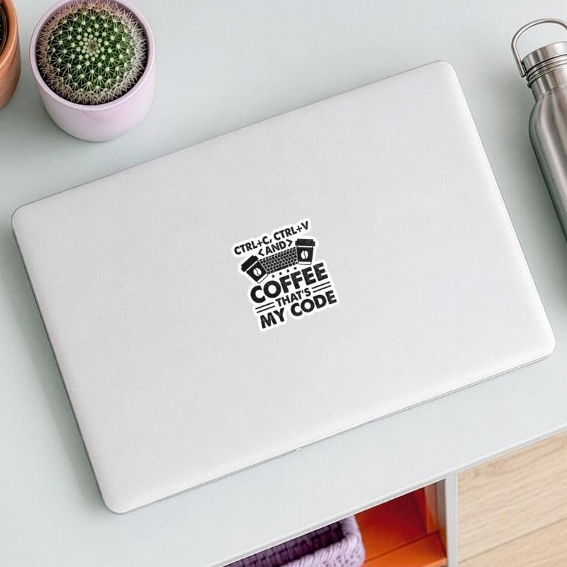 Coffee Coding Programmer Coder Developer Nerd Coff Sticker size S (10 x 10 cm)