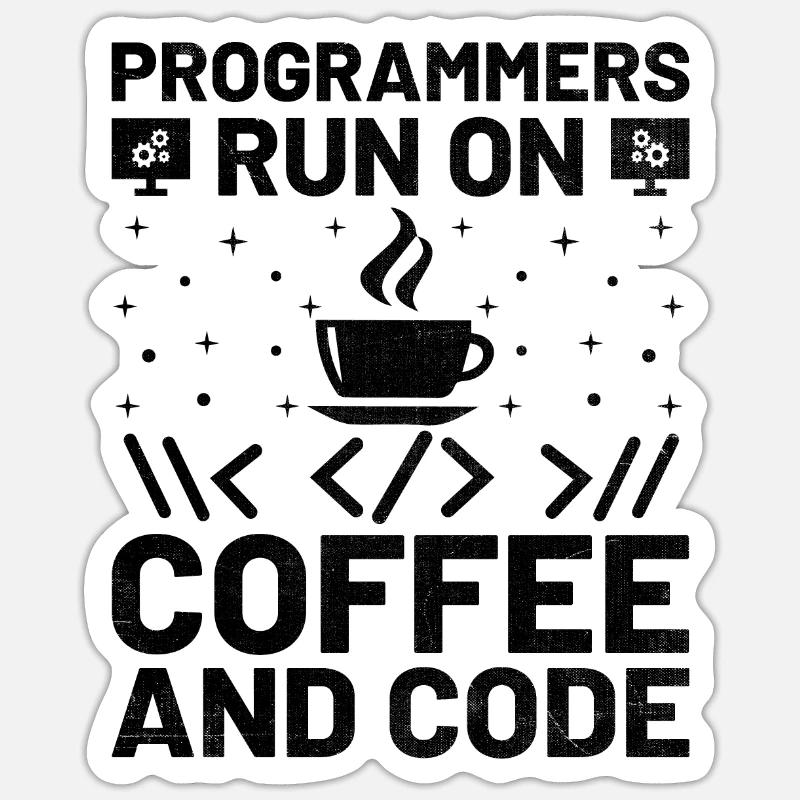 Café Codage Programmeur Codeur Développeur Nerd Coff Sticker taille S (10 x 10 cm)