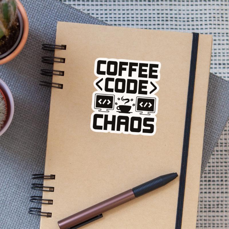 Café Codage Programmeur Codeur Développeur Nerd Coff Sticker taille S (10 x 10 cm)