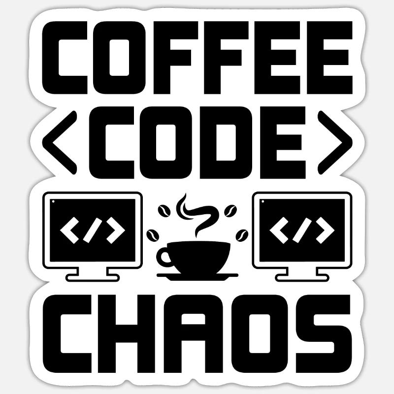 Café Codage Programmeur Codeur Développeur Nerd Coff Sticker taille S (10 x 10 cm)