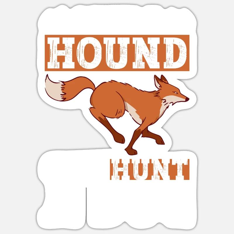 Fuchsjagd Geschenke Jagdhund Sticker Größe S (10 x 10 cm)