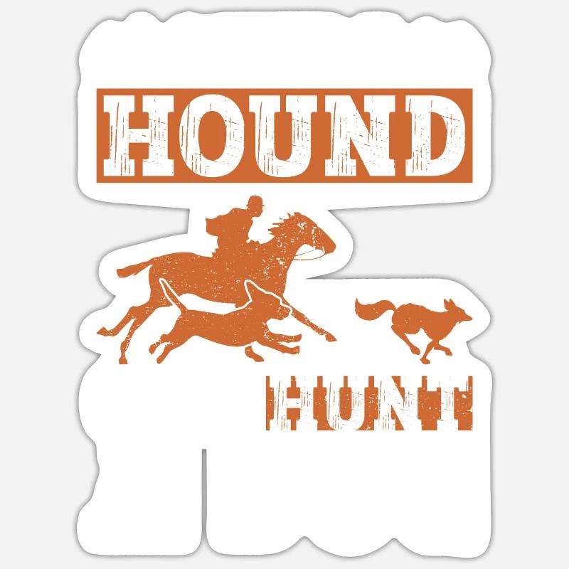 Fuchsjagd Geschenke Jagdhund Sticker Größe S (10 x 10 cm)