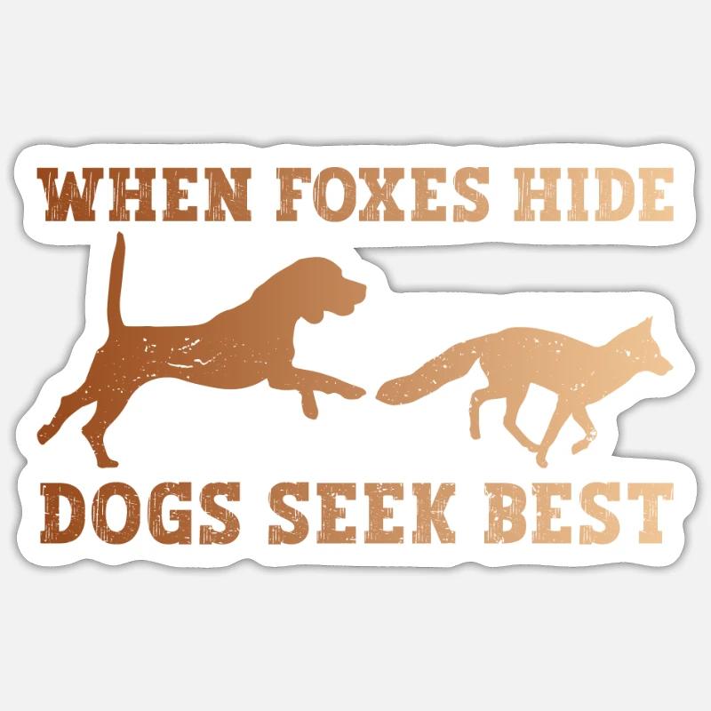 Fuchsjagd Geschenke Jagdhund Sticker Größe S (10 x 10 cm)