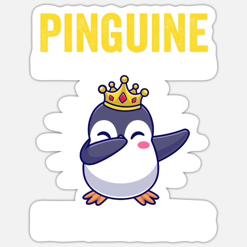 Pingouin mignon Sticker taille S (10 x 10 cm)