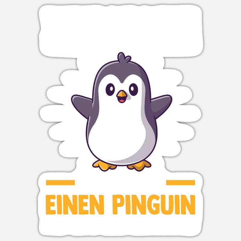 Pingouin mignon Sticker taille S (10 x 10 cm)