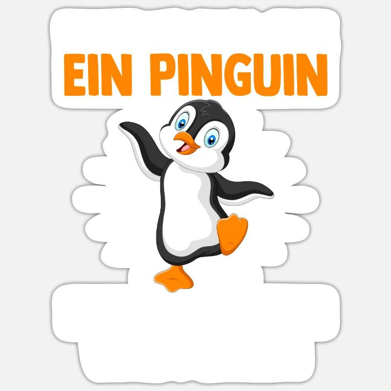 Pingouin mignon - Sticker taille S (10 x 10 cm) - blanc mat