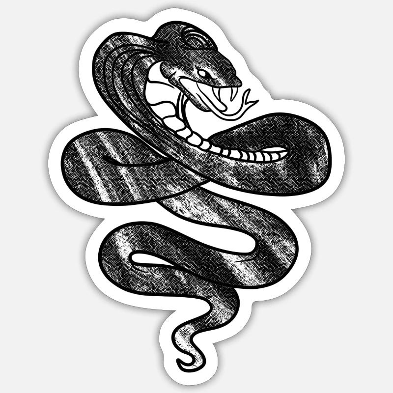 Cobra - Sticker taille S (10 x 10 cm) - blanc mat